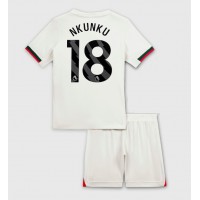Fotballdrakt Barn Chelsea Christopher Nkunku #18 Bortedraktsett 2025-26 Kortermet (+ Korte bukser)